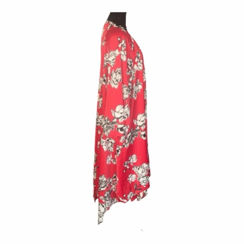 Denim 24/7 Red Floral Kimono Duster Cardigan Women’s Size M/L NWOT - Picture 5 of 5